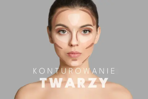 Modelka prezentuje techniki konturowania twarzy, które pomagają ją wyszczuplić makijażem.