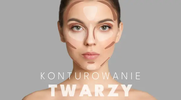 Modelka prezentuje techniki konturowania twarzy, które pomagają ją wyszczuplić makijażem.