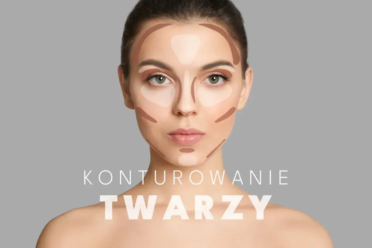 Modelka prezentuje techniki konturowania twarzy, które pomagają ją wyszczuplić makijażem.